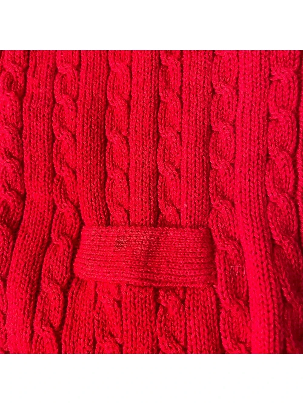 Ralph Lauren Red Cable Knit Cotton Cardigan Toddler Sweater 2T